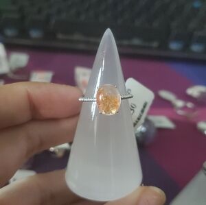 Sunstone Sterling-Sliver S295 Ring  Adjustable